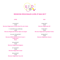 CALENDRIER REUNIONS REGIONALES UFDI AVRIL/MAI