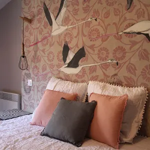 Vignette Chambre avec papier peint sur mesure