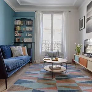 Vignette Un séjour scandinave bleu et orange