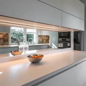 Vignette miroir en crédence pour plus de lumière