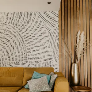 Vignette Détail bois papier peint salon 2