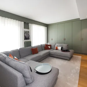 Vignette Salon TV familial ambiance kaki