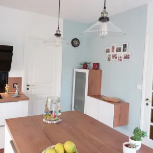 Vignette Rénovation complète d'une cuisine bois blanc et noir en Fenix