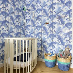 Vignette Chambre de bébé au papier peint bleu