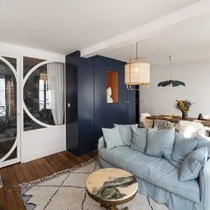 Vignette Salon salle à manger classic chic verriere bois sur mesure