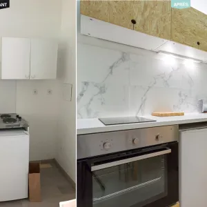 Vignette Avant-après | Un studio habillé d'OSB dans le pentes à Lyon